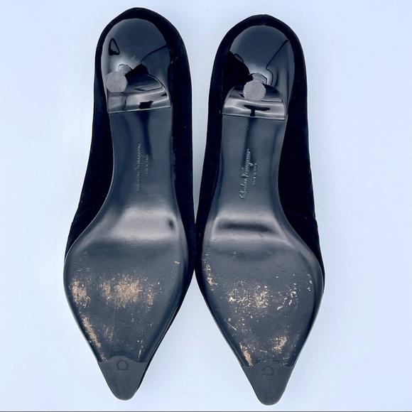 SALVATORE FERRAGAMO 🖤 Black Velvet Bardwill Bow Mary Jane Pumps | US 7 - Picture 12 of 15